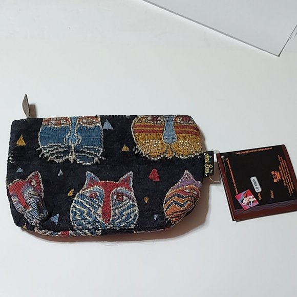 Laurel Burch Tapestry Cosmetic Bag - Feline Faces - Picture 2 of 2
